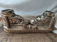 Vintage Silver Plated Baby Bootie Shoes Picture Frame Stand picture