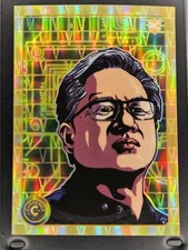 Cardsmiths Currency Series 5 - #4 - Jensen Huang- GOLD Gemstone 9/10 picture