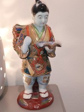 Vintage Japanese Male Doll Pottery Kutani Ceramic Figurine Japan picture
