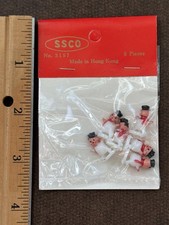 Vintage NIP SSCO Micro Mini Plastic Snowman holiday Christmas Crafts kitsch picture