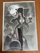 Elvira Mistress Dark graveyard Meets H.P. Lovecraft #1 Adam Hughes Virgin LE COA picture