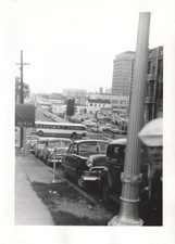 Vintage Photo 1954 8th Street San Diego Blurry Sailor Bus Classic Cars Hotel picture