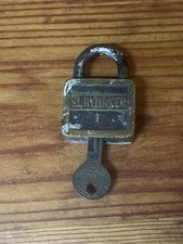 Vintage Slaymaker Padlock Lock with Key Brass Mid Century Works USA Great Cond picture