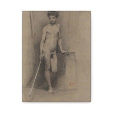 Fortuny, Mariano - Standing male nude facing front - Canvas Wall Art picture