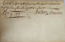 1761 Colonial Philadelphia Receipts,David McMurtrie,Early Pennsylvania Commerce picture