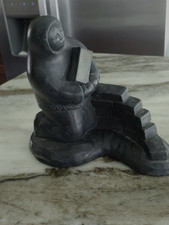 Vintage Aardvark 1972 Canada Inuit Soapstone Carving Eskimo Building Igloo picture