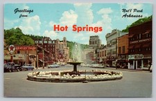 Hot Springs AR Street View Texaco Gulf Station Sherman Apartments Postcard G3 picture