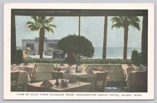 Vintage Broadwater Beach Hotel Rainbow Room Gulf View Postcard 1957 picture