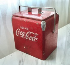 RARE SMALL Vintage Action COCA COLA 6 Pack COOLER w/Bottle Opener 12” x 12” x 9” picture