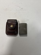 Zippo Lighter April 2006 Has Seal with Leather Pouch Holder Case Belt Loop picture