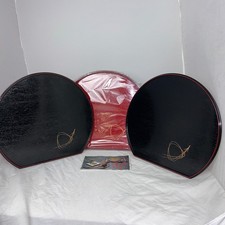 3 Fukui Craft Japanese Half Moon Lacquer Trays 13