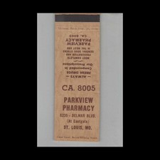 Matchbook Cover Parkview Pharmacy St Louis MO picture