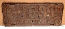 1942 Washington License Plate - G-15392 -  '42 Clark County WA -- vintage rustic picture
