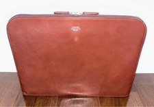 Porter Credo Document Case Brown Leather Canvas 350mm x 270mm Used picture