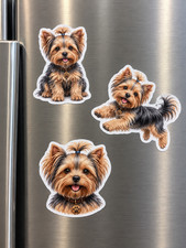 Yorkshire Terrier Yorkie Dog Magnets Set of 3 Puppy Refrigerator Fridge Decor Gi picture