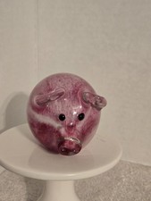 Vintage Pink Handblown Pig Figurine/paper weight  picture