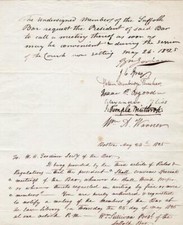 Legal Letter 1825 Meeting Request~Boston Suffolk Co Bar~Osgood,Gorham,Bliss etc picture