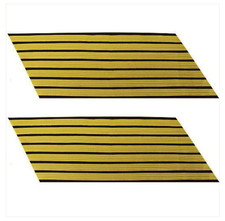 Vanguard ARMY SERVICE STRIPE: GOLD EMBROIDERED ON BLUE - MALE, SET OF 7 picture