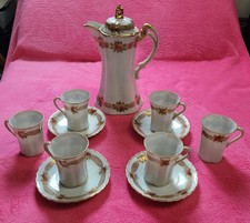 RARE Antique Porcelain Nippon Morimura Chocolate set pre 1921 W/G Floral Print picture