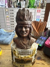 Vintage National Tobacco Festival Jim Beam Decanter with Chief Bust EMPTY  picture