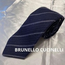 Brunello Cucinelli Men Accessoy Made In Italy Lana Wool Silk Luxury Regimental N picture