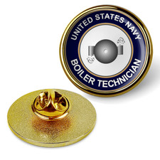 U.S. Navy Boiler Technician Tie Tac, Hat Pin, Badge, Military Lapel Pin - Gold picture