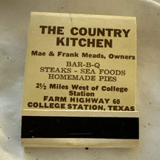 Vintage The Country Kitchen Restaurant Matchbook College Station TX Texas picture
