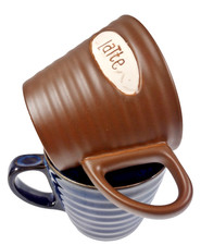 Combo of 2007 & 2008 Starbucks Blue & Brown 9 & 12oz Mugs picture