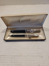 Vintage Parker 21 Black Fountain Pen Set picture