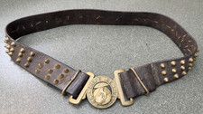 Cool Original Boer War  leather studded  Infantry Belt + Brass Buckle steam punk picture