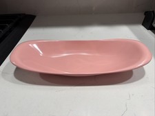 Boontonware Pink Melamine 609 Oval Bread Plate Serving Bowl USA 1950’s picture