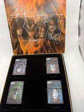 Vintage 1999 Kiss Set Of 4 Gift Set Black Matte Zippo Lighter NEW Rock Band picture
