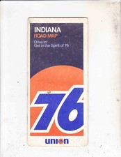 VINTAGE MAP ---- 1972 INDIANA MAP------UNION 76 GASOLINE picture