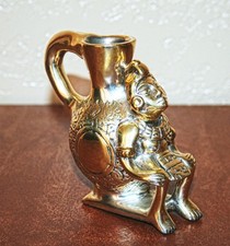Toltec Silver Vessel – D’Argenta #410 – Silver Plated w/ Gold Accents picture
