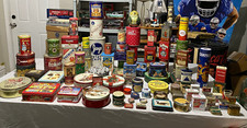Vintage collectible 89 metal tins picture