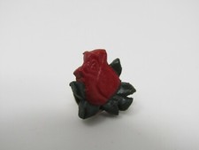 Vintage Red Rose Lapel Pin Brooch Painted Metal Flower Floral Jewelry Tack Pin picture