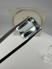 9.55 Ct Natural Flawless Sky Blue Aquamarine Emerald Cut Loose Gemstone picture