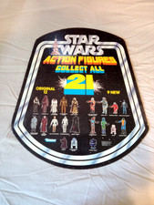 RARE  STAR WARS 21 ACTION FIGURES  ADVERTISING STORE DISPLAY BOTH SIDES ALIKE picture