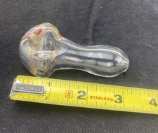 Heavy  Clear Tobacco Smoking Glass Pipe Handmade  usa Thick Hand Pipe picture