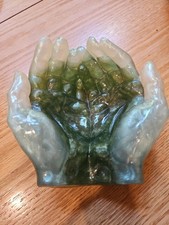 Vintage Green Iridescent Resin Hands picture