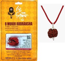 8 Mukhi Rudraksha Original Certified Nepali Rudraksh 10 MM with Pandent Pack 1 picture