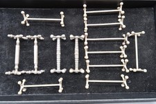 Vtg Silver Plated Knife Rests Lot of 11 Art Deco Dumbbell Jack Cutlery Holder picture