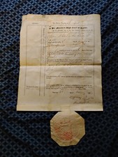 1883 Will Deed From Liverpool's High Court Of Justice Including Code Of Arms Wax picture