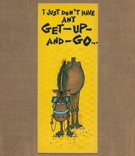 Unused Vintage Amberly Greetings MISS YOU Card, Funny Sad Donkey Get-Up-And-Go picture