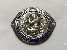 C1920s-30s VINTAGE ST CHRISTOPHER ENAMEL CAR DASHBOARD PLAQUE picture