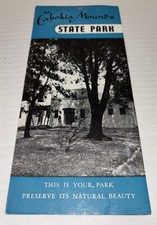 Vintage 1959 Cahokia Mounds State Park Illinois Fold Out Brochure Union Label picture