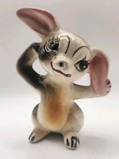 Vintage Ceramic Bunny Rabbit Figurine Japan Anthropomorphic Cute Easter MCM 3