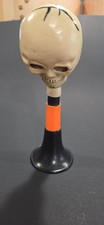 Vintage Fun World Halloween Skull Horn Noisemaker Hong Kong WORKS Orange Black picture