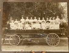 ATQ 1900s Photo Cabinet Card People In Livery Wagon Hayride Robesonia PA Id’d picture
