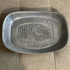 Pewter Bread Tray - Duratale by Leonard - Give Us This Day Our Daily Bread picture
